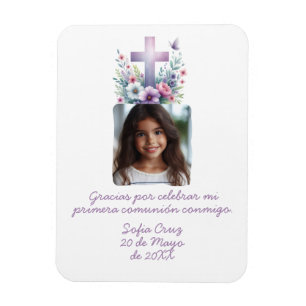 Ímã Gracias Mi Primera Comunitat con Foto Flores