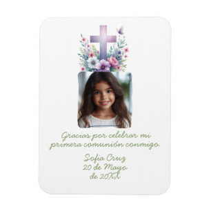 Ímã Gracias Mi Primera Comunitat con Foto Flores