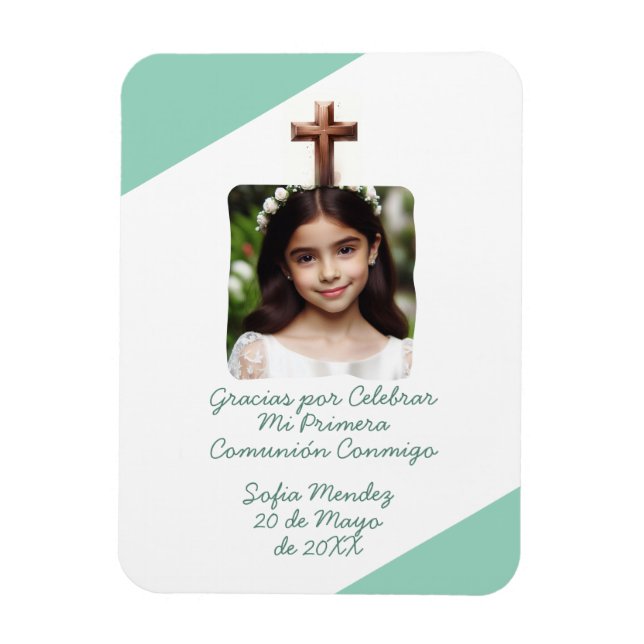 Ímã Gracias por Celebrar Mi Primera Comuniao con Foto (Vertical)