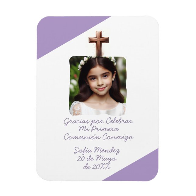 Ímã Gracias por Celebrar Mi Primera Comuniao con Foto (Vertical)
