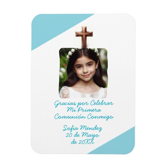 Ímã Gracias por Celebrar Mi Primera Comuniao con Foto (Vertical)