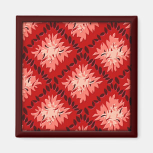Imã Grade da flor do art deco - vermelho (ímã)