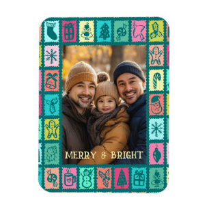 Ímã Grade de Natal Caprichosa Foto Personalizada Cute 
