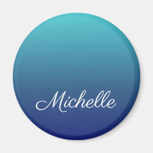 Imã Gradiente azul-ombre personalizado