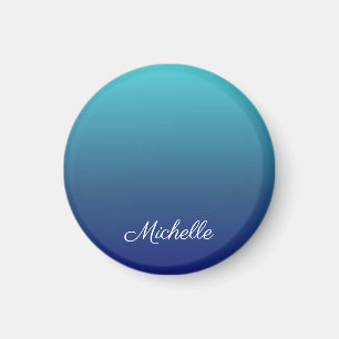 Imã Gradiente azul-ombre personalizado