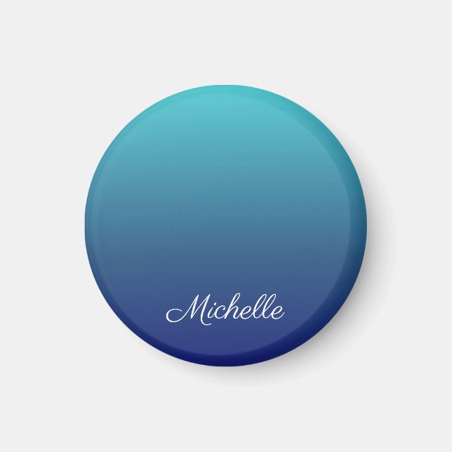 Imã Gradiente azul-ombre personalizado (Frente)