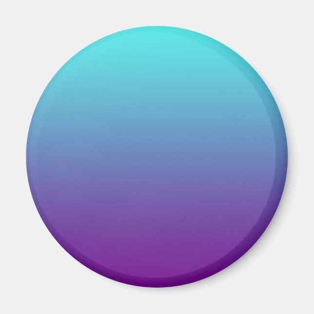 Imã Gradiente de Fundo Simples Turquesa Azul Roxo (Frente)