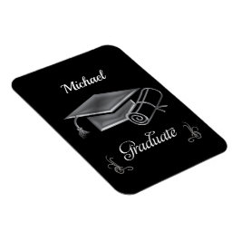 Ímã Graduação Black & Silver, Boné e Diploma
