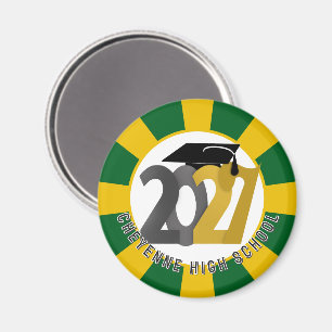 Imã Graduação da Turma de 2027 Cinza Dourado