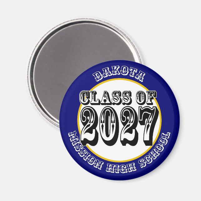 Imã Graduação da Turma de 2027 Ocidental (Front/Back)