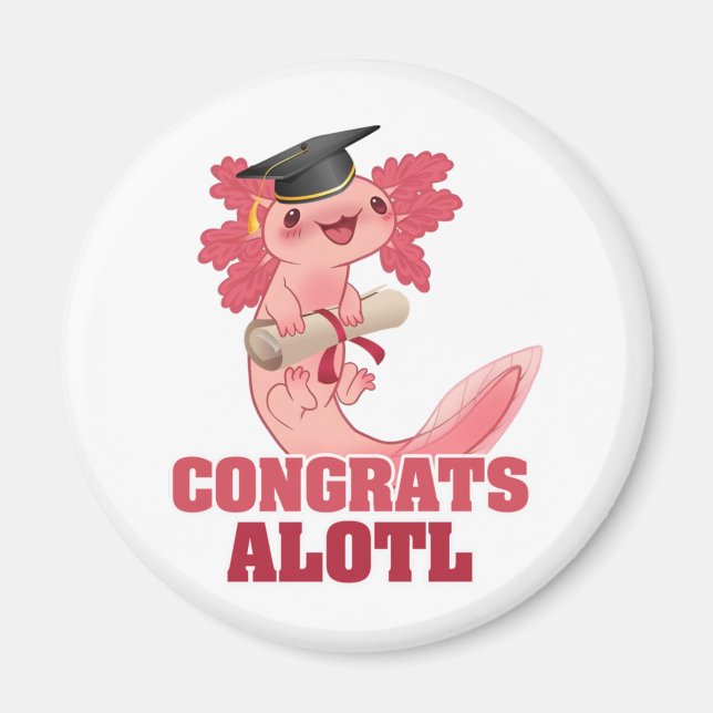 Imã GRADUAÇÃO DE AXLOTL FELICITA AXOLOTL Clássico (Frente)