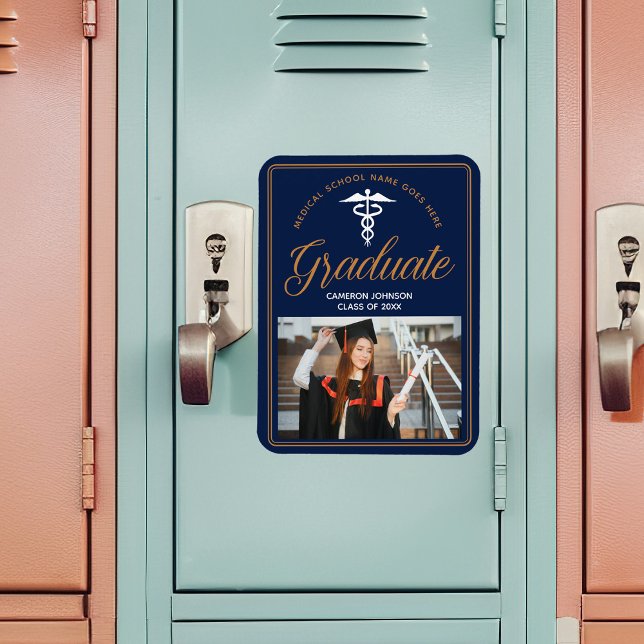 Ímã Graduação de Foto da Faculdade de Medicina Dourada (Criador carregado)