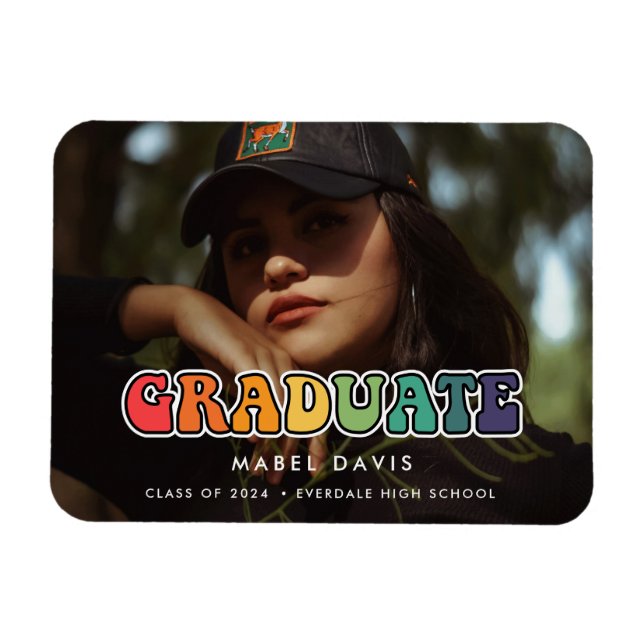 Ímã Graduação de Foto Hippie Fun dos anos 60 (Horizontal)