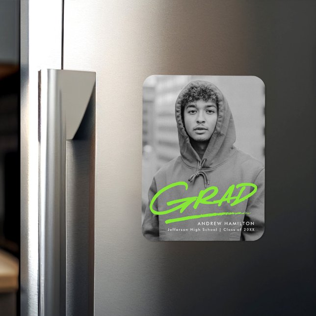 Ímã Graduação de Fotografias com Verde limão Anulado M (Criador carregado)