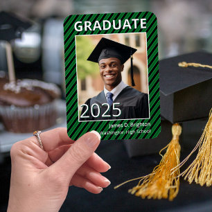 Ímã Graduação de Fotos Verde