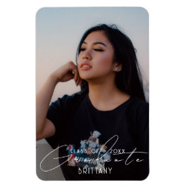 Ímã Graduação de Script Elegante Salvar a Foto da Data