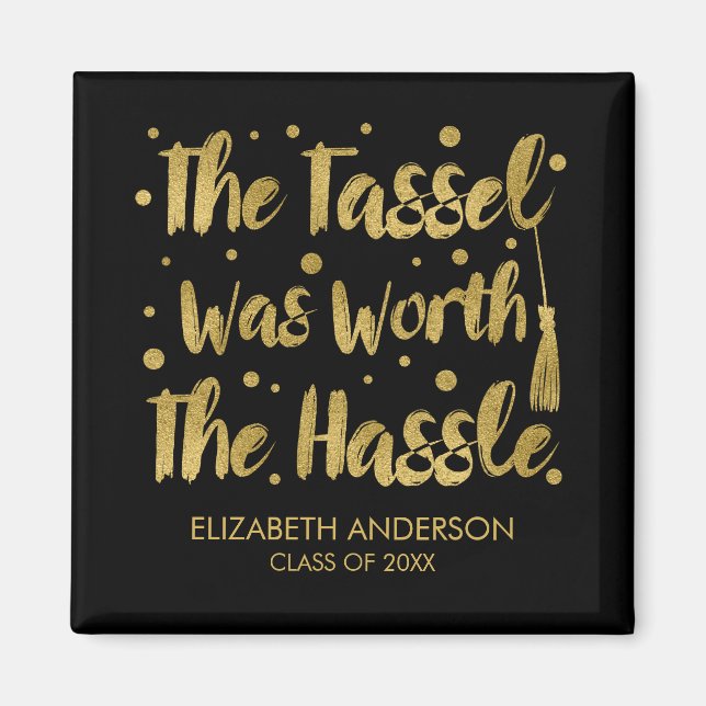 Imã Graduação de Tassel Dourado Faux (Frente)