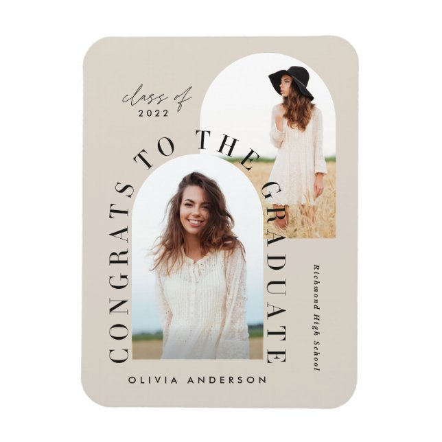 Ímã Graduação geométrica multiarco fotográfico moderna (Vertical)