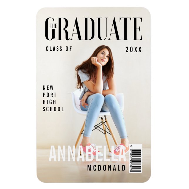 Ímã Graduação inspirada no Cobrir da Trendy Magazine (Vertical)