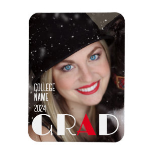 Ímã Graduação mínima em vermelho branco preto