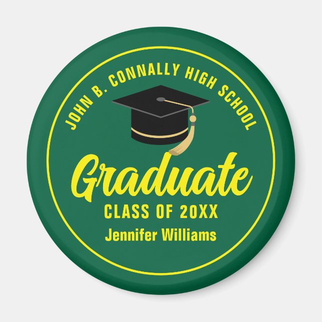 Imã Graduação Verde Amarelo Personalizada (Frente)