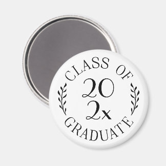 Imã Graduado da Turma de 2023 Tipografia Preta Chic