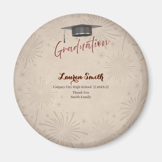 Imã Graduation Guest Book Modern Keepsake  (Frente)