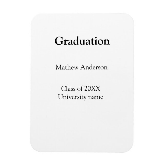 Ímã Graduation name class of 20XX university name simp (Vertical)
