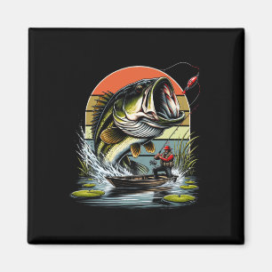 Imã Gráfica de pesca de boca grande B Peixe