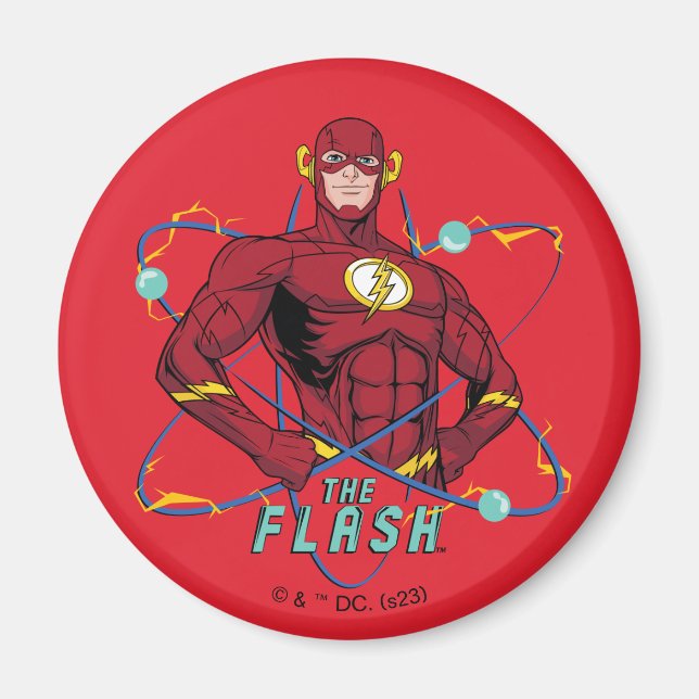 Imã Gráfico Atômico Flash de Cartoon (Frente)