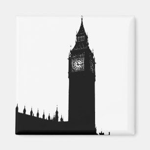 Imã Gráfico da silhueta de Big Ben Londres Inglaterra