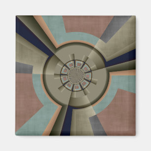 Imã Gráfico de Arte Fractal de Harmonia de Cor Abstrat