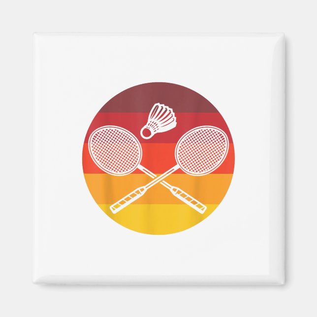 Imã Gráfico de Badminton Jogador de Badminton Peteca E (Frente)