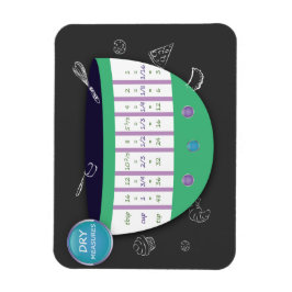 ÍMÃ GRÁFICO DE CONVERSÃO DE COZINHA - MEDIDAS SECAS. C
