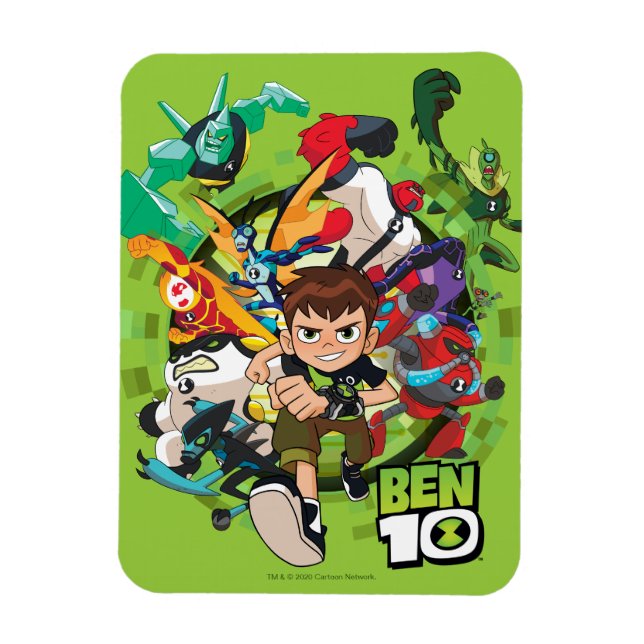 Ímã Gráfico de Corrente de Alienígena Ben 10 (Vertical)