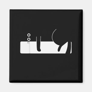 Imã Gráfico de Gato Divertido Retro para Homens Mulher