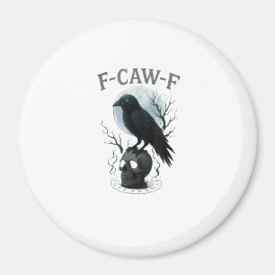 Imã Gráfico de Halloween com Caveira de Corvo Gótico C