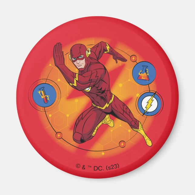 Imã Gráfico de Laboratório Flash de Cartoon em Execuçã (Frente)