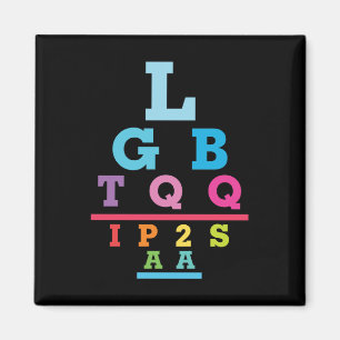 Imã Gráfico de Olho do Orgulho Gay LGBTQQIP2SAA Sigla