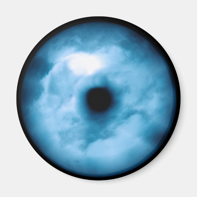 Imã Gráfico de olhos turvos azul claro (Frente)