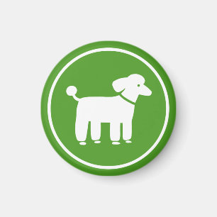 Imã Gráfico de Poodle (Verde)