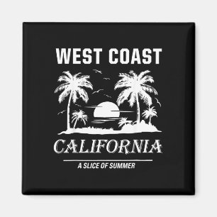 Imã Gráfico de verão de praia vintage da costa oeste d