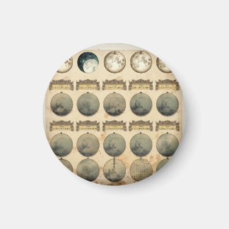 Imã Gráfico do Ciclo Lunar Vintage - Fases Celestiais