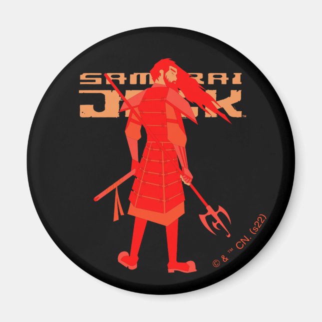 Imã Gráfico do Guerreiro Vermelho Samurai Jack (Frente)