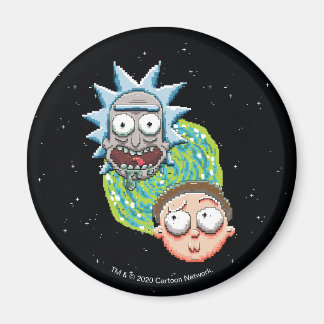 Imã Gráfico do Rick Pixelverse e do Portal Morty
