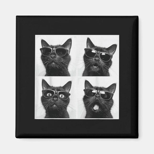 Imã Gráfico Engraçado Gato Fotobooth Selfie Funny _2 (Frente)