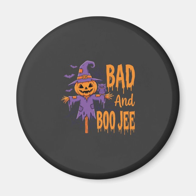Imã Gráfico Espantalho Halloween Bad And Boo Jee (Frente)