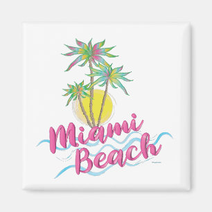 Imã Gráfico legal Rosa-Miami-Beach-Florida