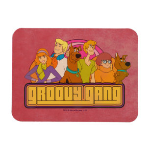 Ímã "Gráfico retro dos desenhos animados do grupo