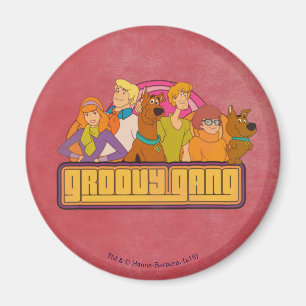 Imã "Gráfico retro dos desenhos animados do grupo